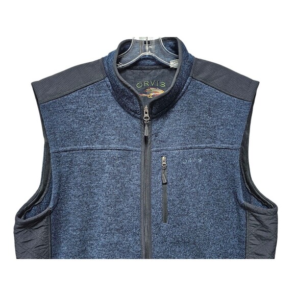 Orvis Mens XL Vest Fishing Full Zip Better Sweater Blue Outdoor Wear Trout Hunt - Picture 9 of 13